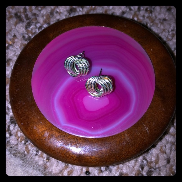 Silver Knot Earrings - Picture 1 of 1